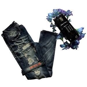 Preme NWOT Medium Wash Distressed Skinny Jeans Men 32